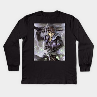 Alone Fantasy Wolf Kids Long Sleeve T-Shirt